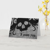 Carte Tu me manques gothique (Fleur jaune)