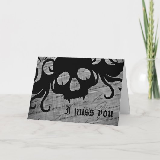 Carte Tu me manques gothique (Devant)