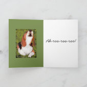 Carte Tu me manques ! Hurlement de Beagle mignon replié (Intérieur)