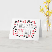 Carte Tu me manques, joli petit derrière (Fleur jaune)