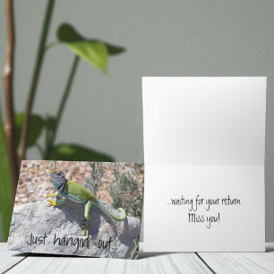 Carte Tu Me Manques Lézard Se Faisant Bronzer Ajoutez Vo