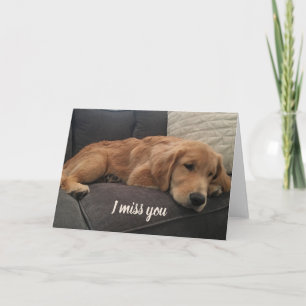 Carte Tu Me Manques Mignonne Golden Retriever