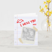 Carte tu me manques papier (Fleur jaune)