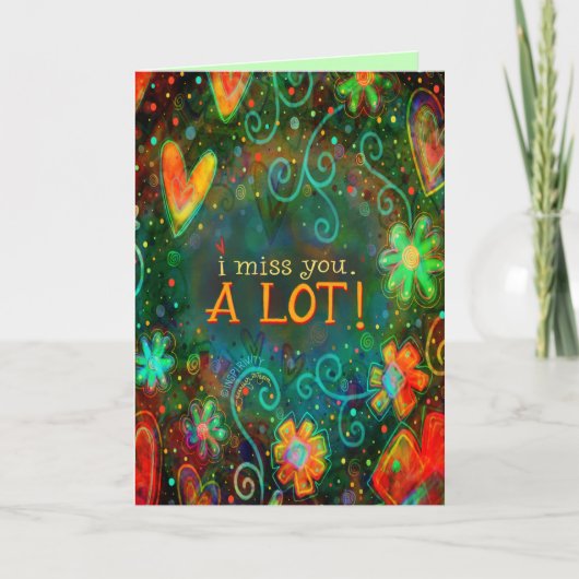 Carte Tu Me Manques Plutôt Coeur Floral Whimsical (Devant)