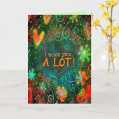 Carte Tu Me Manques Plutôt Coeur Floral Whimsical (Fleur jaune)