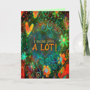 Carte Tu Me Manques Plutôt Coeur Floral Whimsical