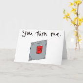 Carte Tu m'excites, romance, amant, Saint-Valentin. (Fleur jaune)