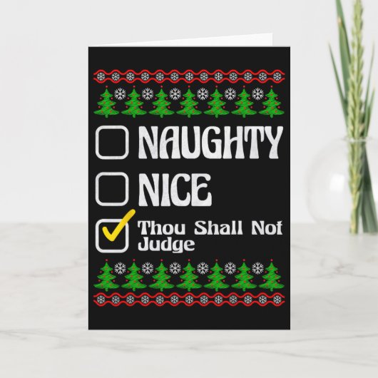 Carte Tu ne jugeras pas drôle naughty nice list Chris (Devant)