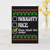 Carte Tu ne jugeras pas drôle naughty nice list Chris (Fleur jaune)