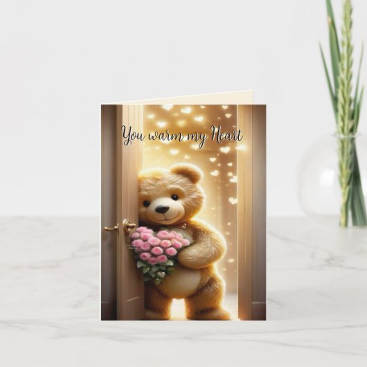 Carte Tu réchauffes mon cœur - Amour de nounours (Devant)