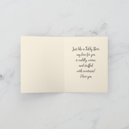 Carte Tu réchauffes mon cœur - Amour de nounours (Intérieur)