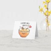 Carte "Tu Rends Miso Heureux" Kawaii Soupe Bowl (Fleur jaune)