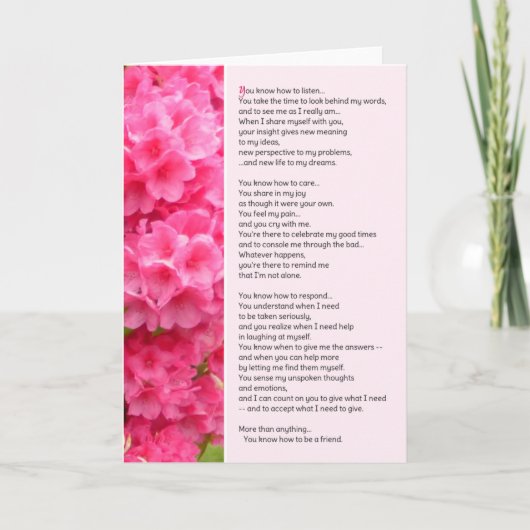 Carte Tu Sais Comment Écouter... L'Amitié (Devant)