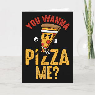 Carte Tu Veux une Pizza Drôle Ninja Karaté Mignon Pizza
