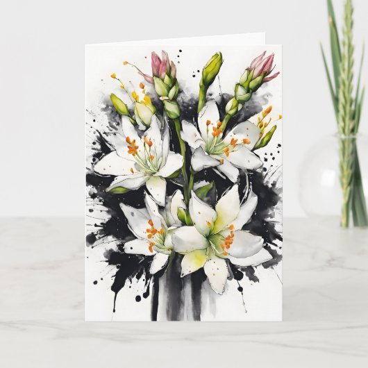Carte Tuberose - Fleurs aquarelle (Devant)