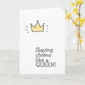 Carte Tuer la Chimio Comme une Reine ! Soutien Mignon Co (Fleur jaune)