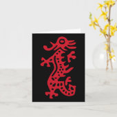 Carte Tuile de dragon rouge Mahjong chinois Costume  (Fleur jaune)