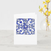 Carte Tuiles bleues et blanches du Portugal (Fleur jaune)