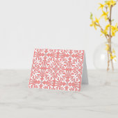 Carte Tuiles marocaines - corail rose et blanc (Fleur jaune)