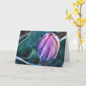 Carte Tulip Bud Garden Art Aquarelle Style Blanc (Fleur jaune)