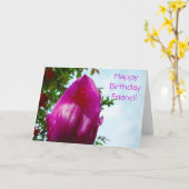 Carte Tulip-Drops, Joyeux anniversaire (Fleur jaune)