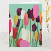 Carte Tulip Fleur colorée Flore Tulip Salutation (Fleur jaune)