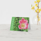 CARTE "TULIP ROSE ET BLANC AVEC FRINGE / HELLO" (Fleur jaune)
