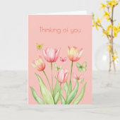 Carte Tulipe botanique florale Boho qui vous fait penser (Fleur jaune)