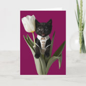 Carte Tulipe de chat noir (Devant)
