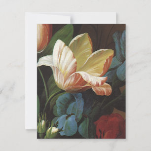 Carte Tulipe de jardin vintage en fleurs, fleurs victori