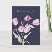 Carte Tulipe Fleur Botanique Bohème Pensée Pour Vous (Devant)