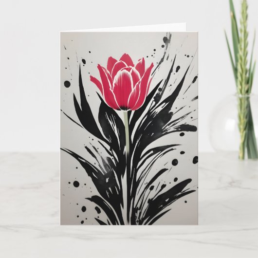 Carte Tulipe - Fleurs aquarelle (Devant)