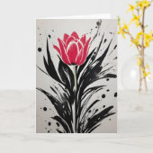 Carte Tulipe - Fleurs aquarelle (Fleur jaune)