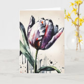 Carte Tulipe - Fleurs aquarelle (Fleur jaune)