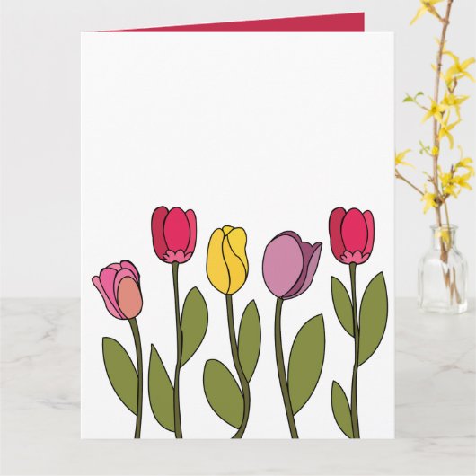 Carte Tulipe florale colorée (Fleur jaune)