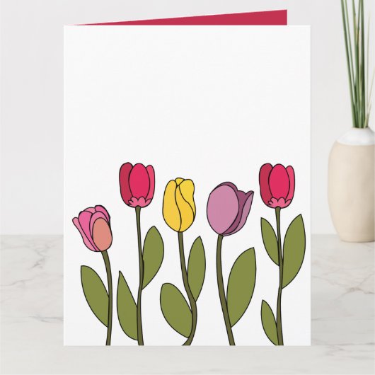 Carte Tulipe florale colorée (Devant)