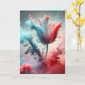 Carte Tulipe fumée Abstraite pour l'anniversaire (Fleur jaune)