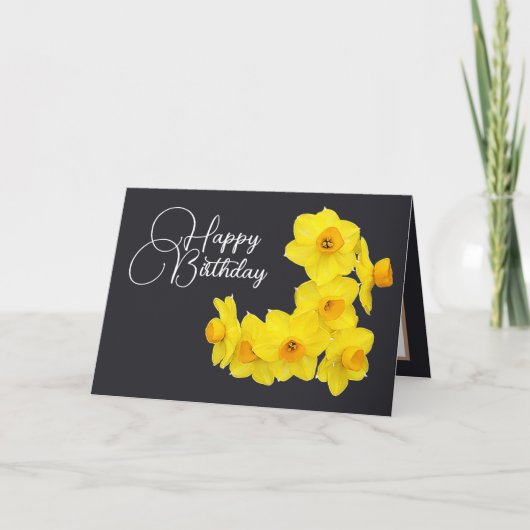 Carte Tulipe Jaune Botanique Printemps Moderne Anniversa (Devant)