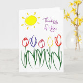 Carte Tulipe-Pensée esquissée (Fleur jaune)