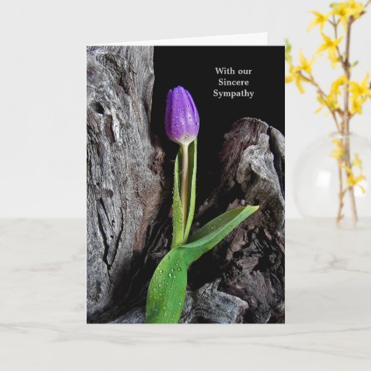 Carte Tulipe pourpre sur bois de chèfle (Fleur jaune)