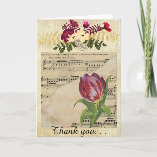 Carte Tulipe Romance GreetingCard de musique victorienne (Devant)