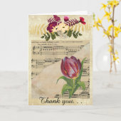 Carte Tulipe Romance GreetingCard de musique victorienne (Fleur jaune)