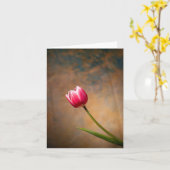 Carte Tulipe rose avec une torsion (Fleur jaune)