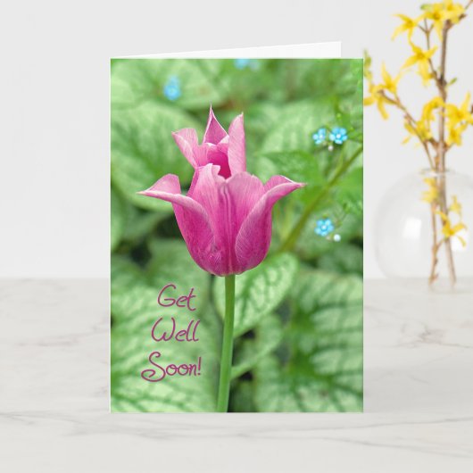 Carte Tulipe rose, ça va bien (Fleur jaune)