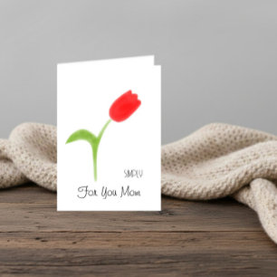 Carte Tulipe rouge pour la fête des Mères