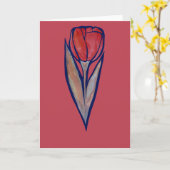 Carte Tulipe Rouge Printemps Nature (Fleur jaune)