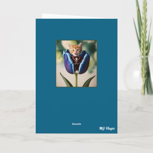 Carte Tulipe Tabby Orange (Dos)