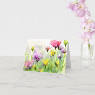 Carte Tulipes aquarelles personnalisables
