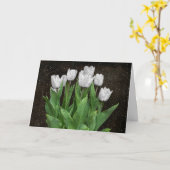Carte Tulipes blanches avec Raindrops Sympathie (Fleur jaune)