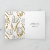 Carte Tulipes blanches d'or romantique Mariage floral (Intérieur)